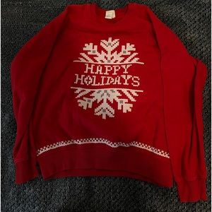 Red holidays crew neck